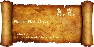 Muhr Natália névjegykártya
